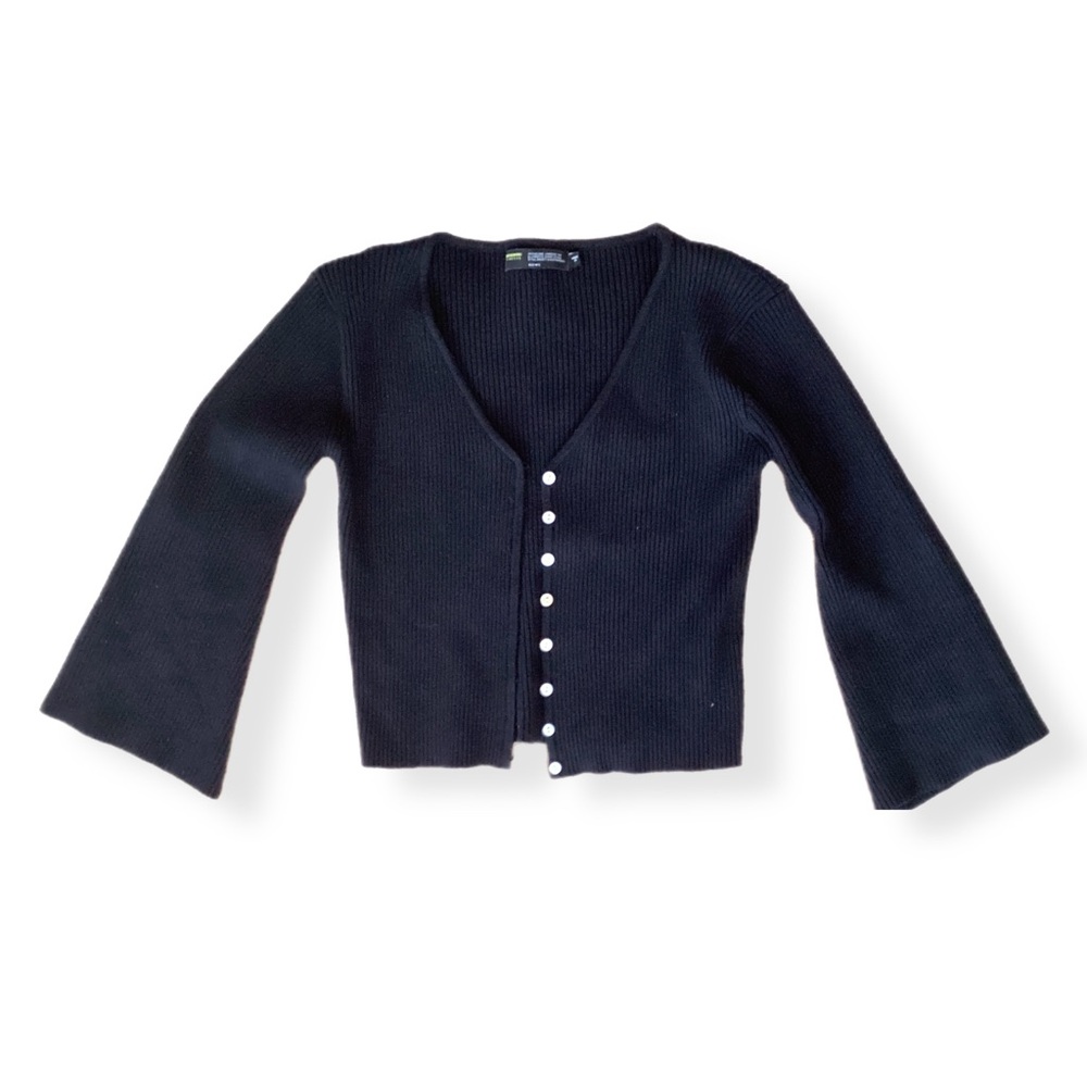 Finesse Kimmy Black Ribbed Cardigan Top (size M/L)